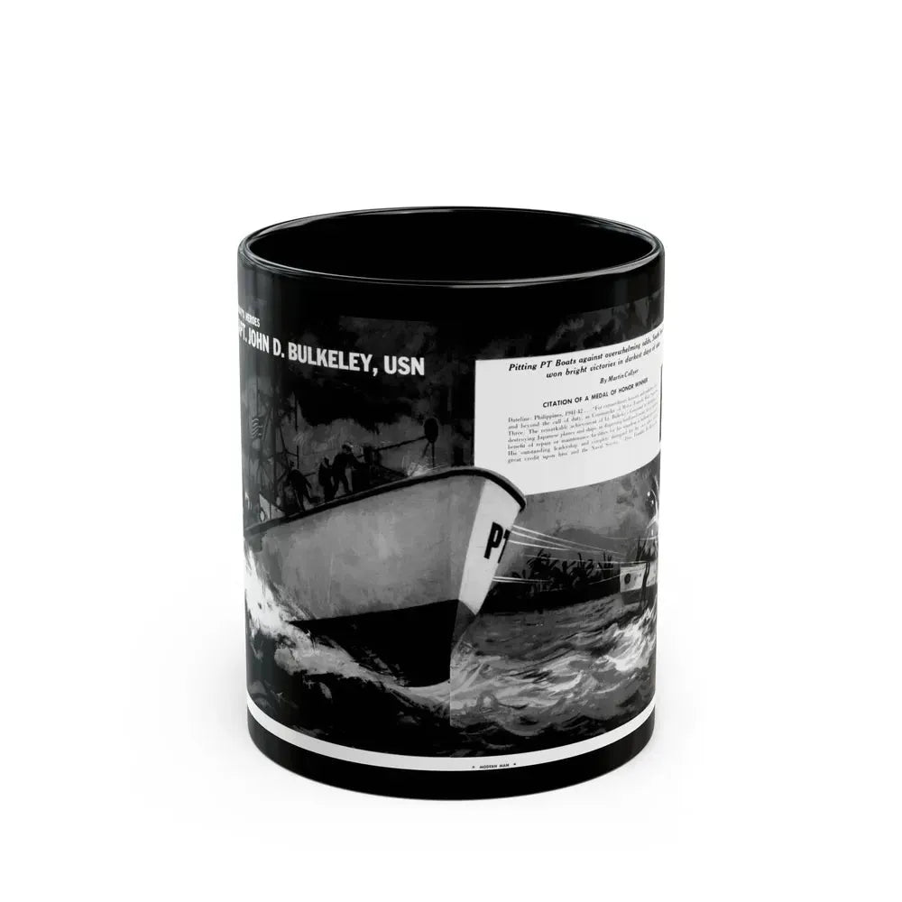 Capt. John D. Bulkeley, USN, Modern Man, August 1962 - Black Coffee Mug 11oz - Go Mug Yourself