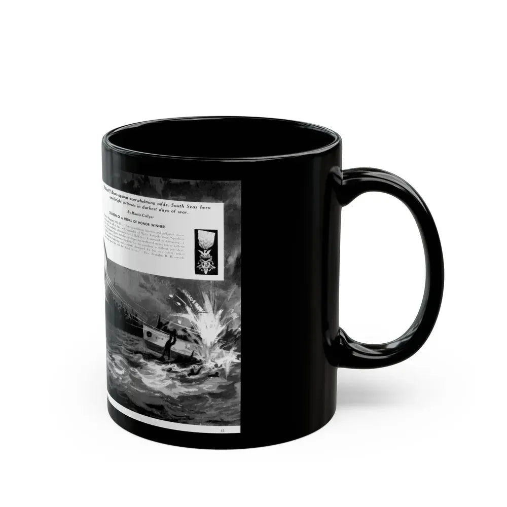 Capt. John D. Bulkeley, USN, Modern Man, August 1962 - Black Coffee Mug - Go Mug Yourself