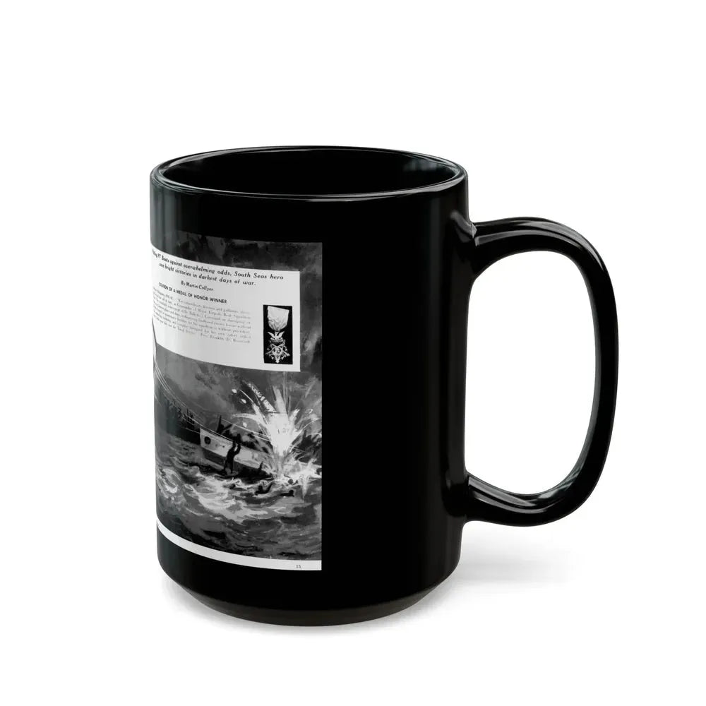 Capt. John D. Bulkeley, USN, Modern Man, August 1962 - Black Coffee Mug - Go Mug Yourself