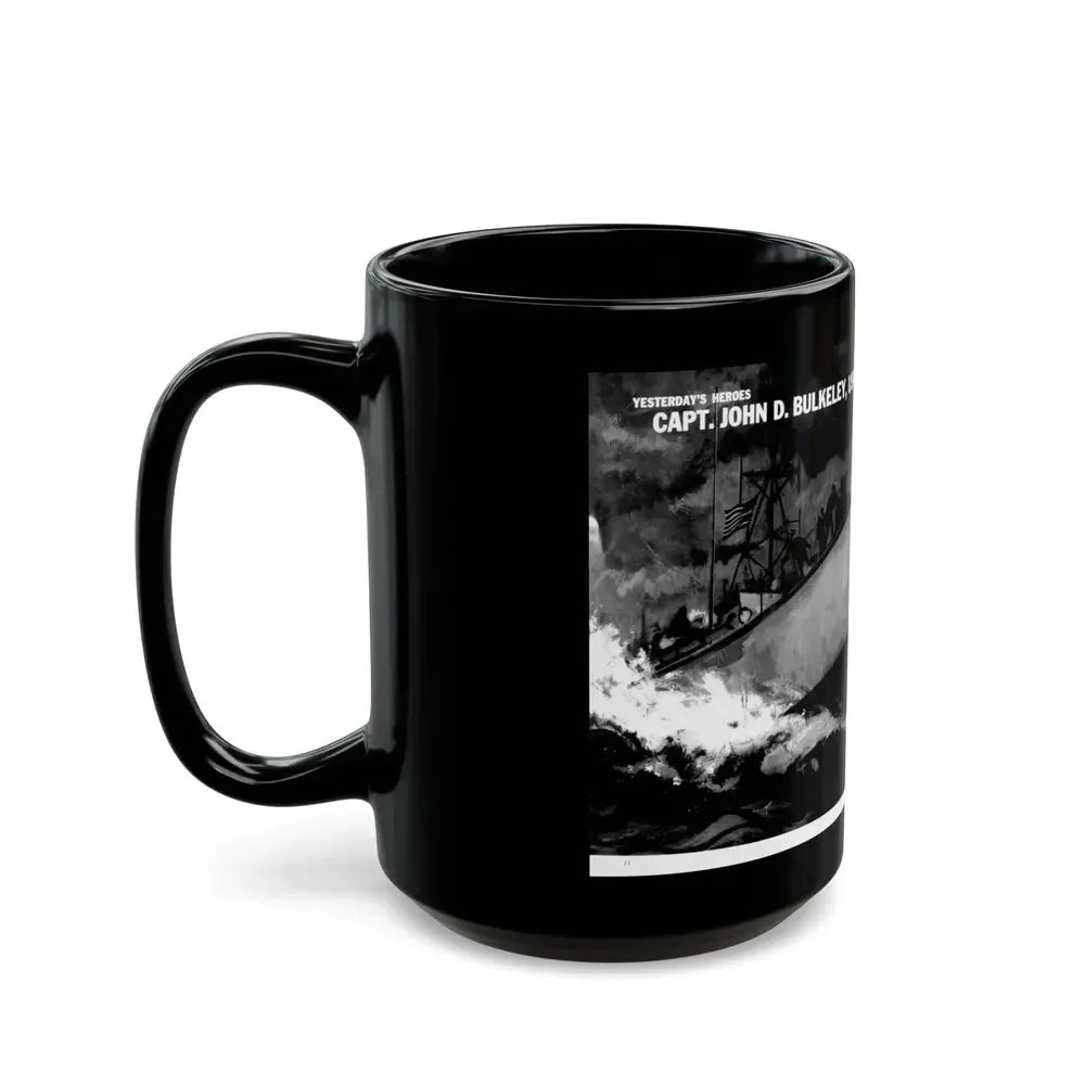 Capt. John D. Bulkeley, USN, Modern Man, August 1962 - Black Coffee Mug - Go Mug Yourself