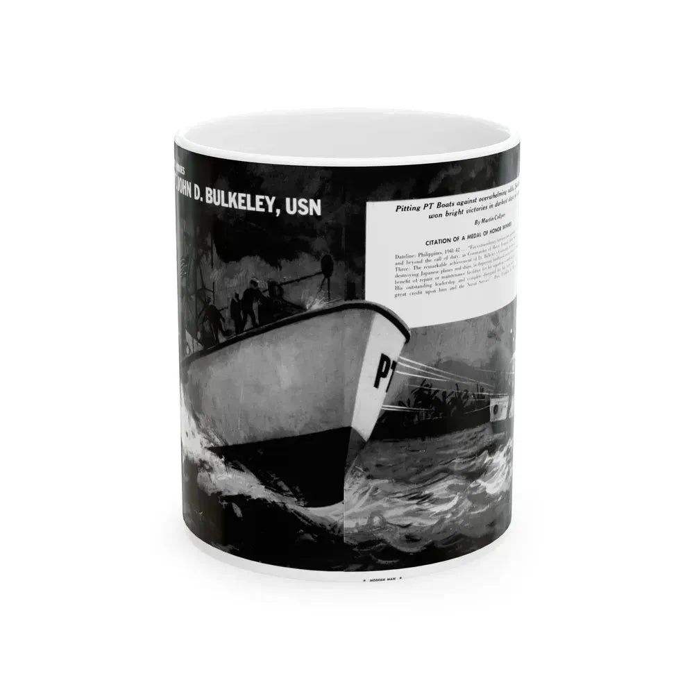 Capt. John D. Bulkeley, USN, Modern Man, August 1962 - White Coffee Mug 11oz - Go Mug Yourself