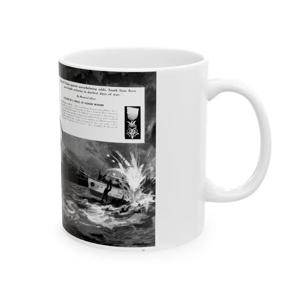 Capt. John D. Bulkeley, USN, Modern Man, August 1962 - White Coffee Mug - Go Mug Yourself