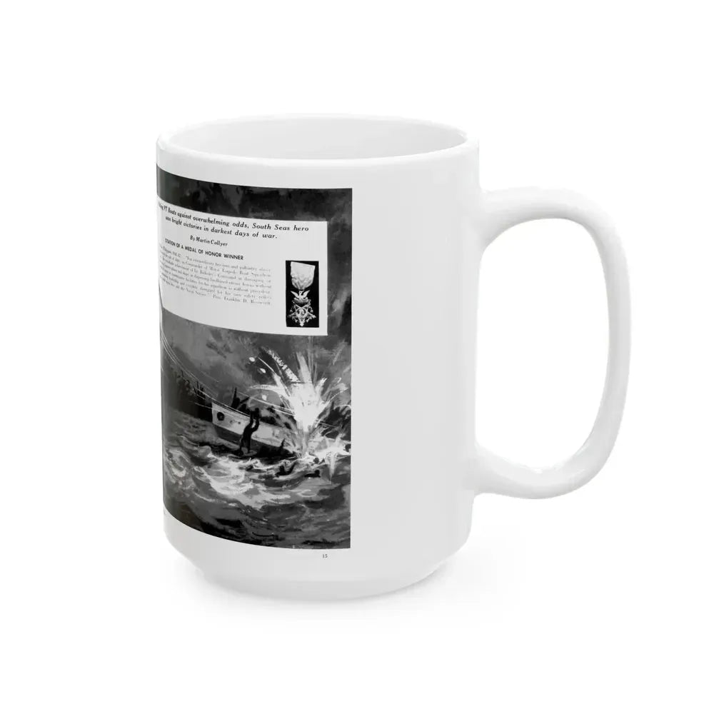 Capt. John D. Bulkeley, USN, Modern Man, August 1962 - White Coffee Mug - Go Mug Yourself
