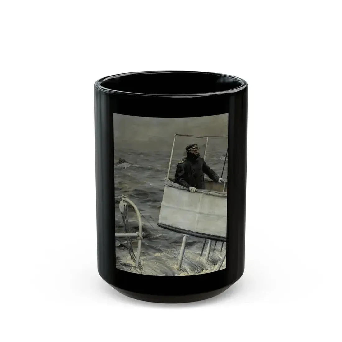 Captain at Sea - Black Coffee Mug 15oz - Go Mug Yourself