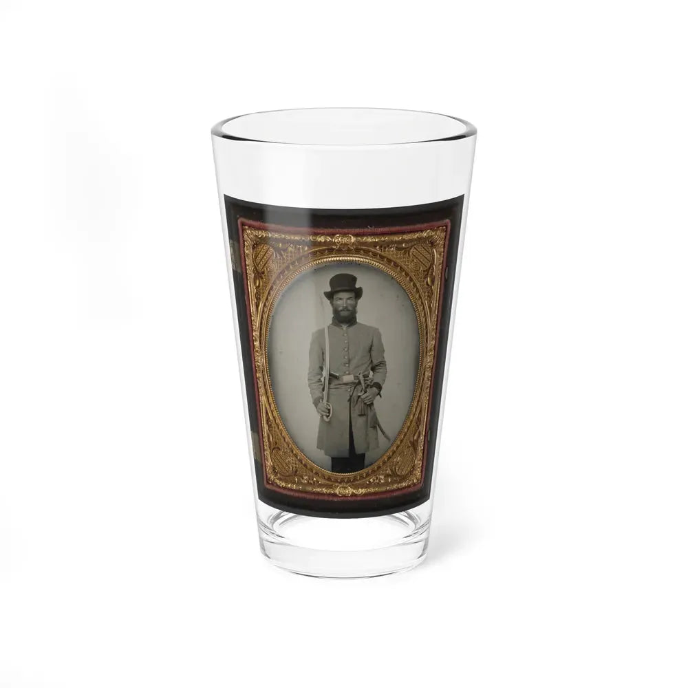 Captain Augustus C. Thompson Of Co. G, 16th Georgia Infantry Regiment With Sword (U.S. Civil War) Pint Glass 16oz 16oz - Go Mug Yourself