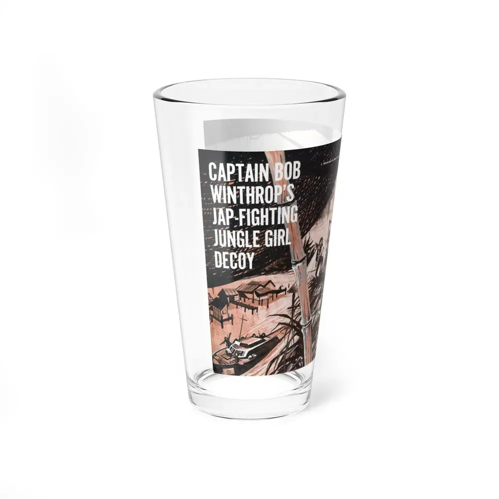 Captain Bob Winthrop's Jap-Fighting Jungle Girl Decoy, Escape To Adventure, September 1964 (Magazine Illustration) Pint Glass 16oz - Go Mug Yourself