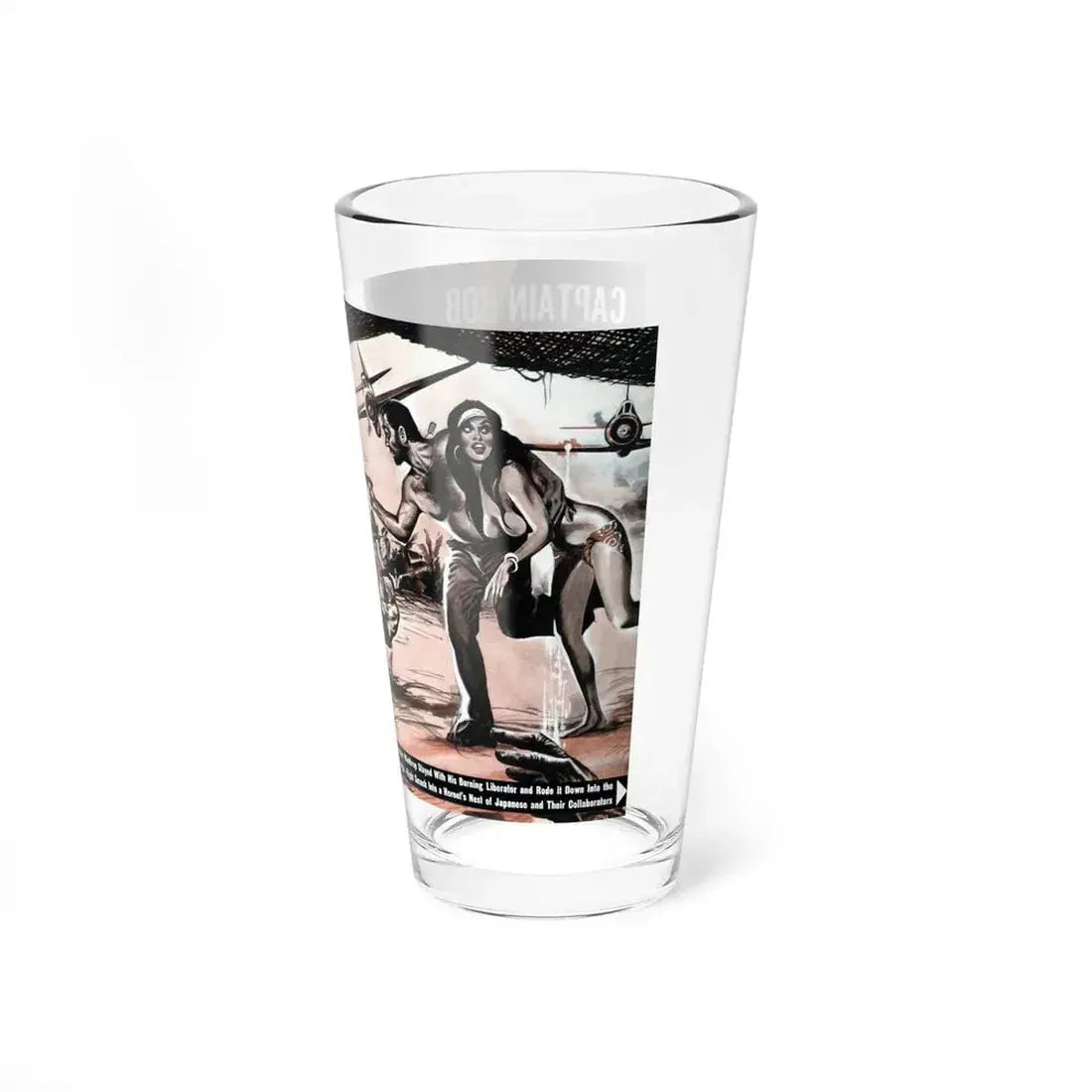 Captain Bob Winthrop's Jap-Fighting Jungle Girl Decoy, Escape To Adventure, September 1964 (Magazine Illustration) Pint Glass 16oz - Go Mug Yourself