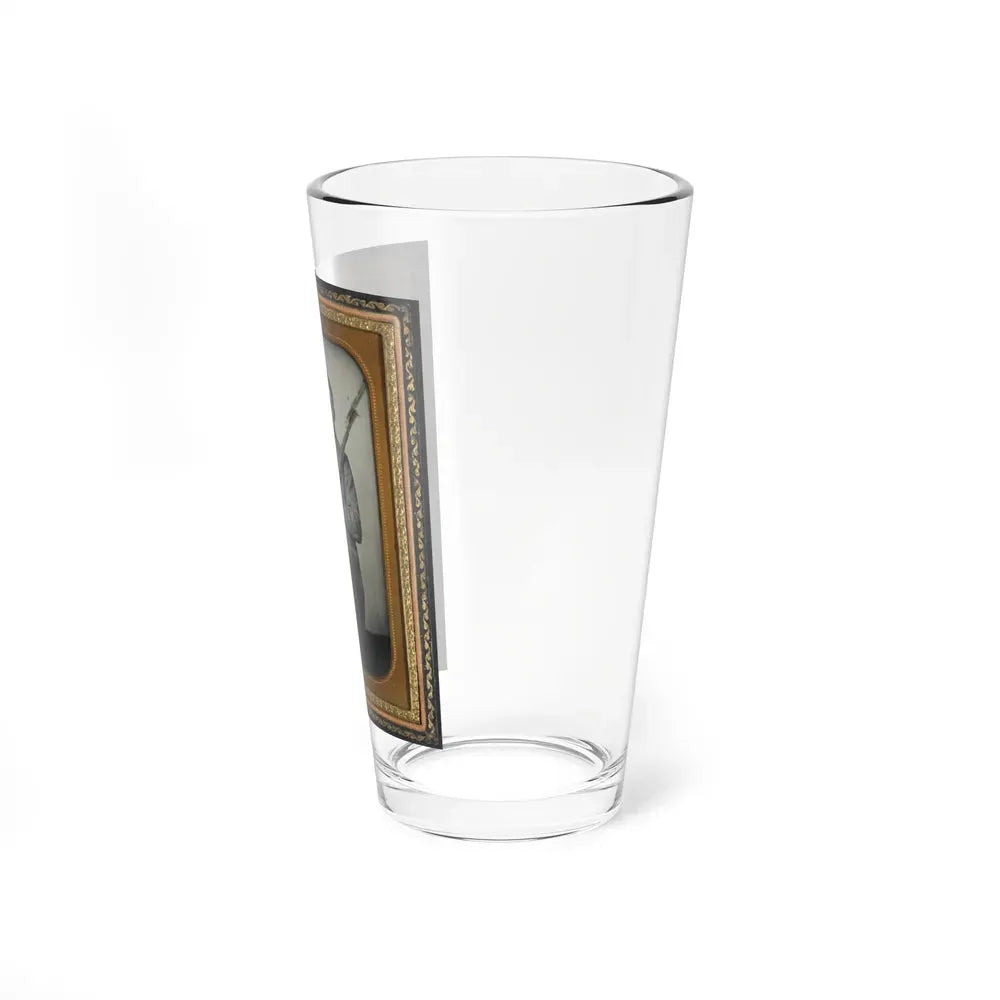 Captain Daniel Turrentine Of Company G, 12th Arkansas Infantry Regiment, In Full Officers' Uniform With Musket (U.S. Civil War) Pint Glass 16oz - Go Mug Yourself