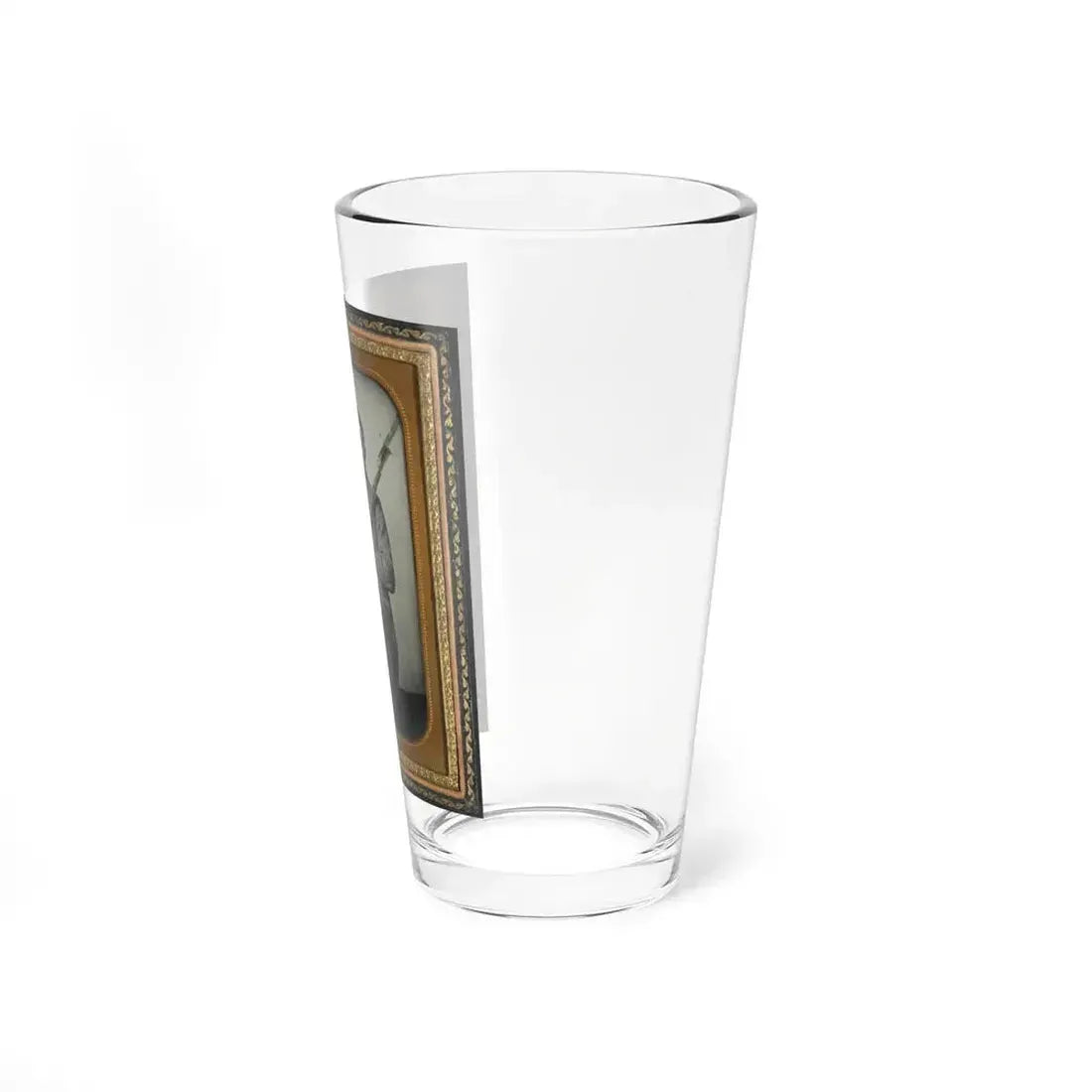 Captain Daniel Turrentine Of Company G, 12th Arkansas Infantry Regiment, In Full Officers' Uniform With Musket (U.S. Civil War) Pint Glass 16oz - Go Mug Yourself