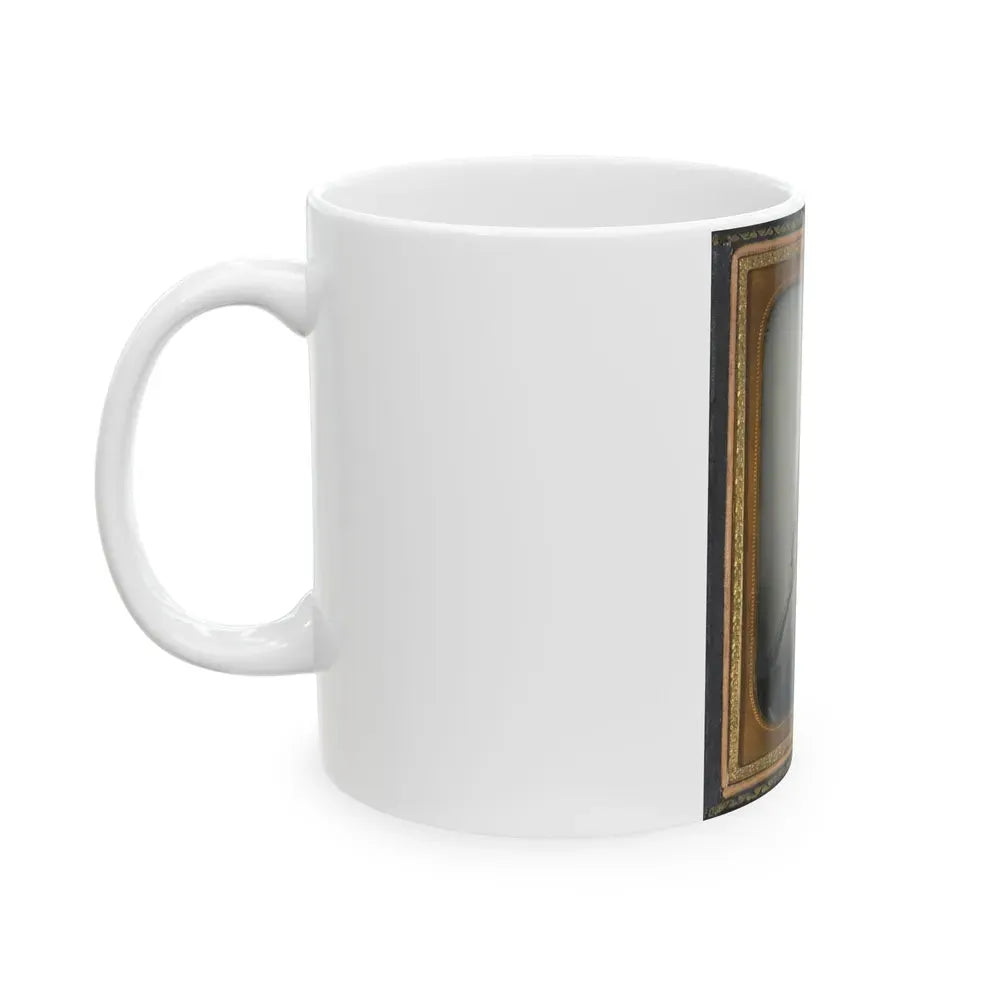 Captain Daniel Turrentine Of Company G, 12th Arkansas Infantry Regiment, In Full Officers' Uniform With Musket (U.S. Civil War) White Coffee Mug - Go Mug Yourself