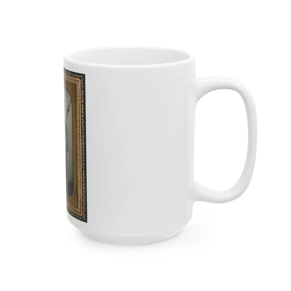 Captain Daniel Turrentine Of Company G, 12th Arkansas Infantry Regiment, In Full Officers' Uniform With Musket (U.S. Civil War) White Coffee Mug - Go Mug Yourself