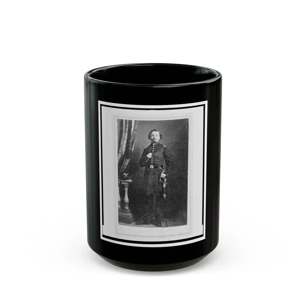 Captain Frederick Ludwig (Lodewig), Union Officer In The 32nd Indiana Regiment, Full-Length Portrait, Facing Front (U.S. Civil War) Black Coffee Mug 15oz - Go Mug Yourself