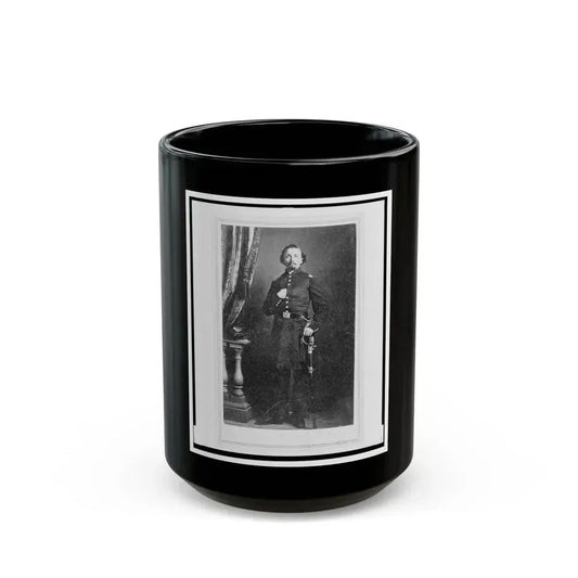 Captain Frederick Ludwig (Lodewig), Union Officer In The 32nd Indiana Regiment, Full-Length Portrait, Facing Front (U.S. Civil War) Black Coffee Mug 15oz - Go Mug Yourself