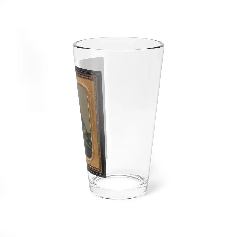 Captain George W. Hackworth Of Co. F, 1st Virginia Cavalry Regiment, In Uniform With Sword (U.S. Civil War) Pint Glass 16oz - Go Mug Yourself