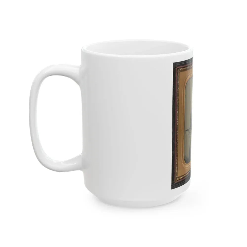 Captain George W. Hackworth Of Co. F, 1st Virginia Cavalry Regiment, In Uniform With Sword (U.S. Civil War) White Coffee Mug - Go Mug Yourself