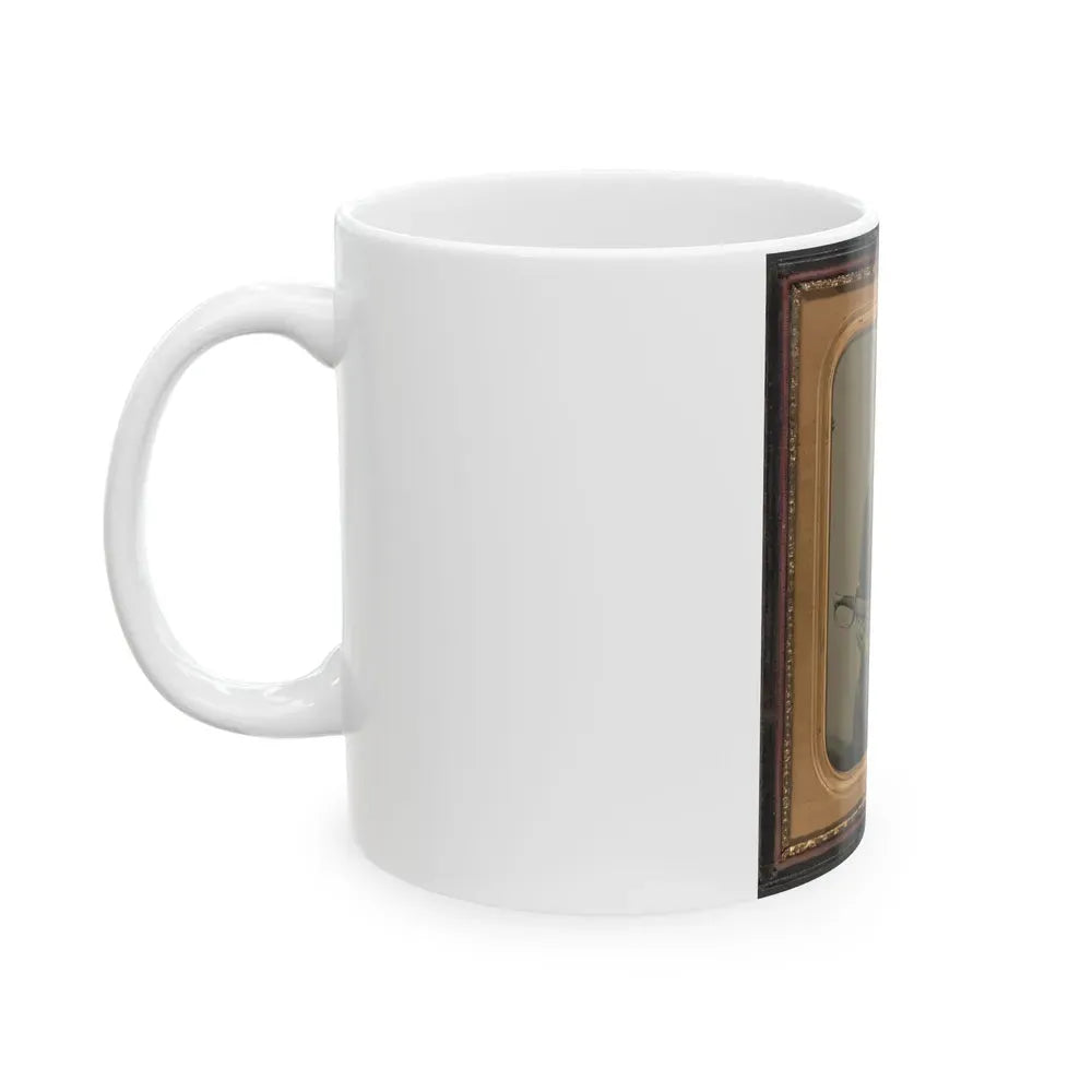 Captain George W. Hackworth Of Co. F, 1st Virginia Cavalry Regiment, In Uniform With Sword (U.S. Civil War) White Coffee Mug - Go Mug Yourself