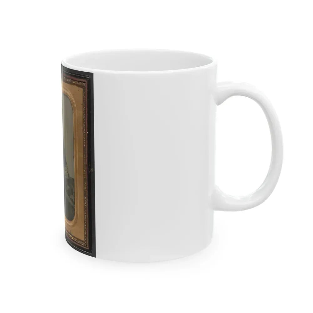 Captain George W. Hackworth Of Co. F, 1st Virginia Cavalry Regiment, In Uniform With Sword (U.S. Civil War) White Coffee Mug - Go Mug Yourself