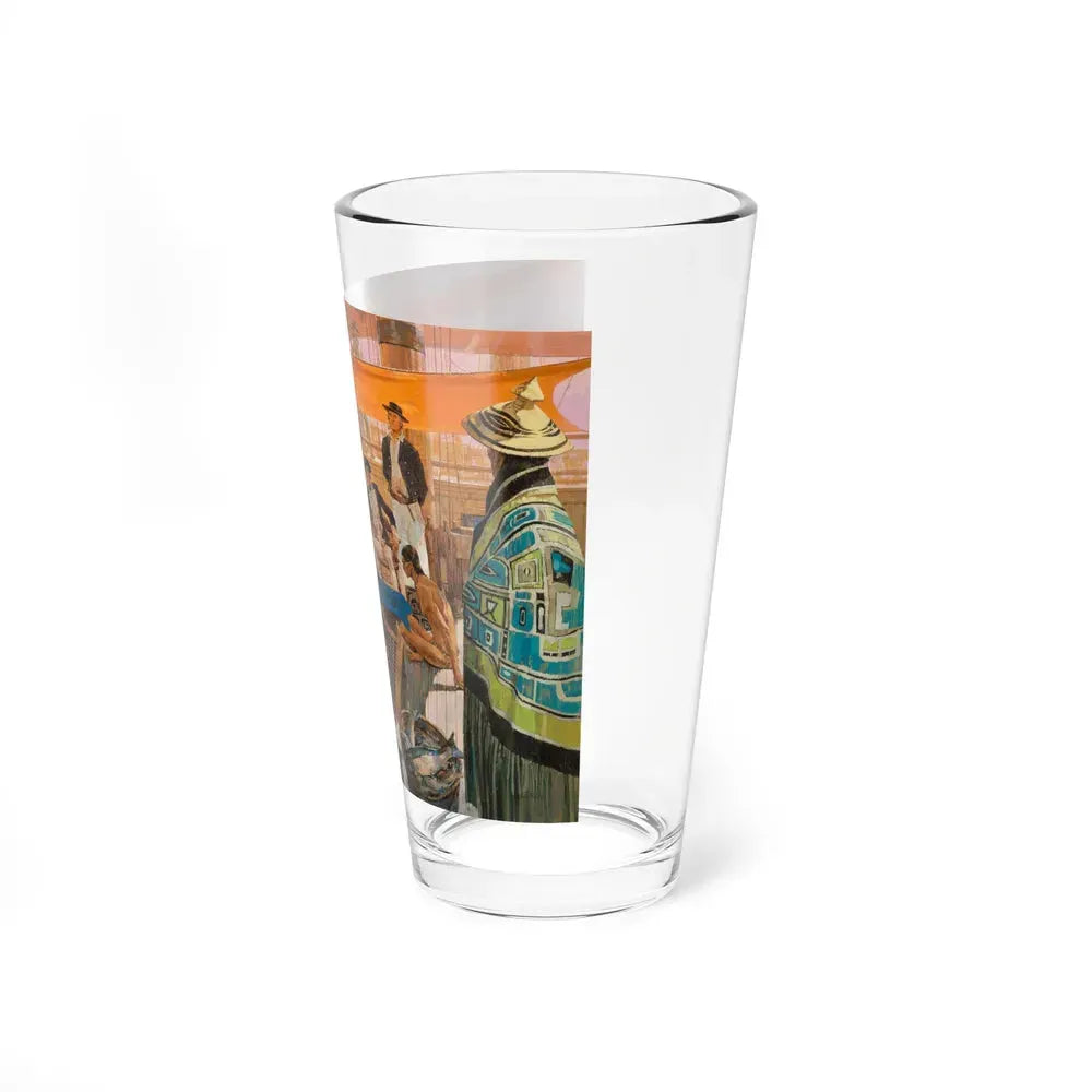Captain Gray Anchors in the Colombia, Great Moments in American History illustration, 1966 (Magazine Illustration) Pint Glass 16oz - Go Mug Yourself