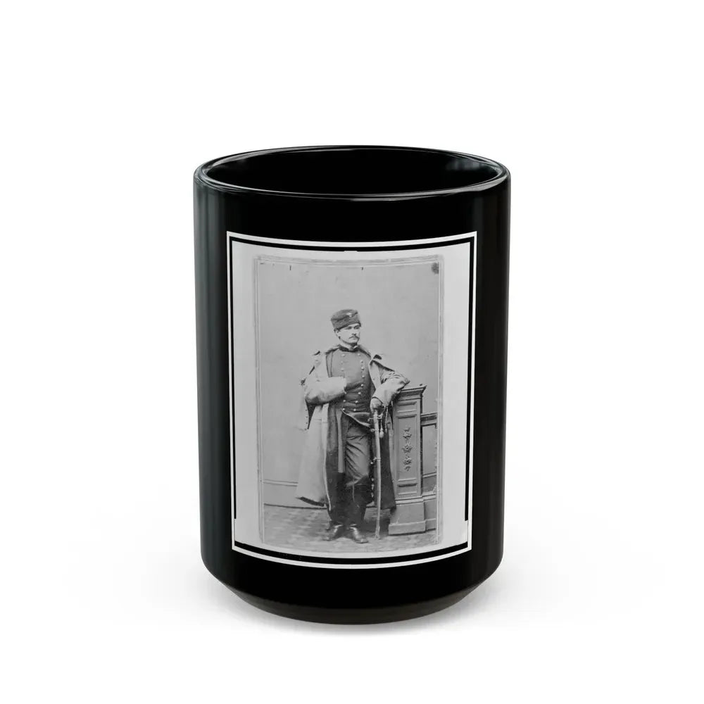 Captain Hubert Anton Casimir Dilger, Union Officer, Full-Length Portrait, Standing, Facing Front (U.S. Civil War) Black Coffee Mug 15oz - Go Mug Yourself