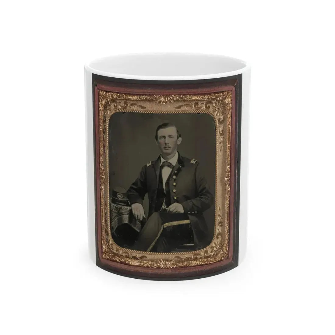 Captain James Dugan Gist Of General & Staff Confederate States Infantry Regiment In Uniform With South Carolina Volunteers Kepi (U.S. Civil War) White Coffee Mug 11oz - Go Mug Yourself