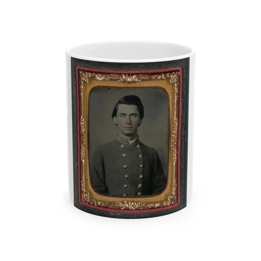 Captain Jesse Sharpe Barnes, F Company, 4th North Carolina Infantry In Frock Coat (U.S. Civil War) White Coffee Mug 11oz - Go Mug Yourself