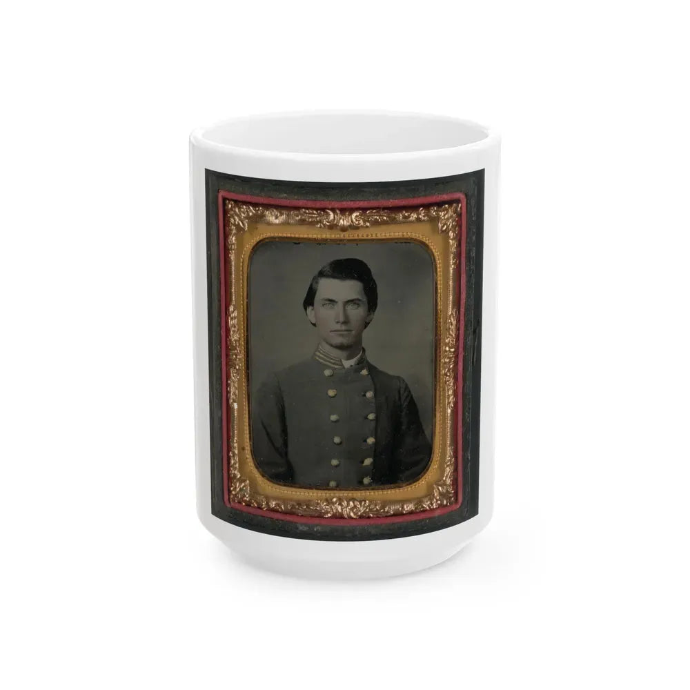 Captain Jesse Sharpe Barnes, F Company, 4th North Carolina Infantry In Frock Coat (U.S. Civil War) White Coffee Mug 15oz - Go Mug Yourself
