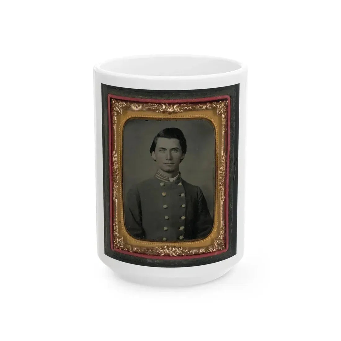 Captain Jesse Sharpe Barnes, F Company, 4th North Carolina Infantry In Frock Coat (U.S. Civil War) White Coffee Mug 15oz - Go Mug Yourself