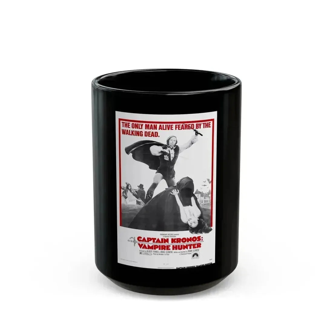 CAPTAIN KRONOS VAMPIRE HUNTER 1974 Movie Poster - Black Coffee Mug 15oz - Go Mug Yourself