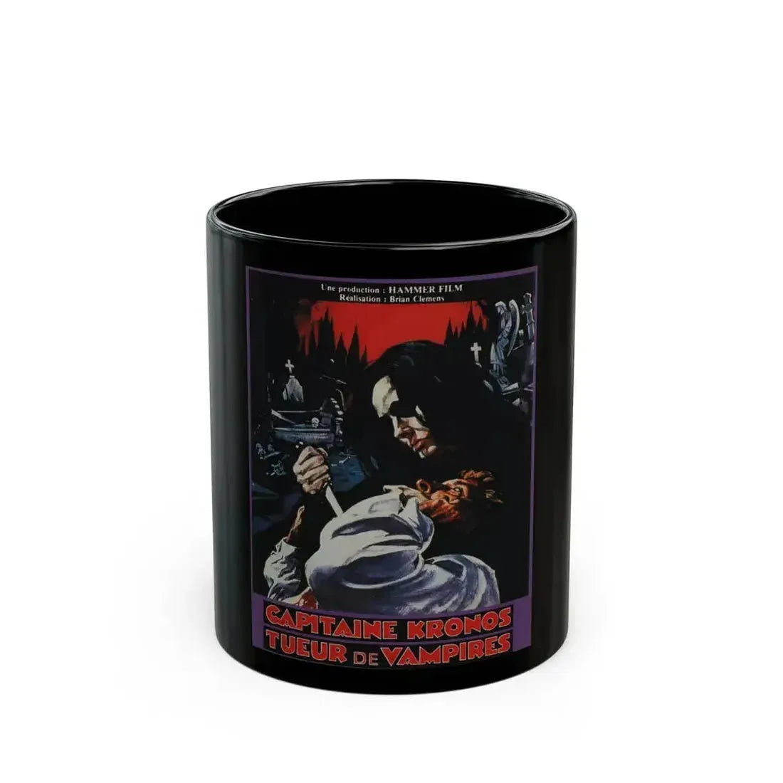 CAPTAIN KRONOS VAMPIRE HUNTER (FRENCH) 1974 Movie Poster - Black Coffee Mug 11oz - Go Mug Yourself