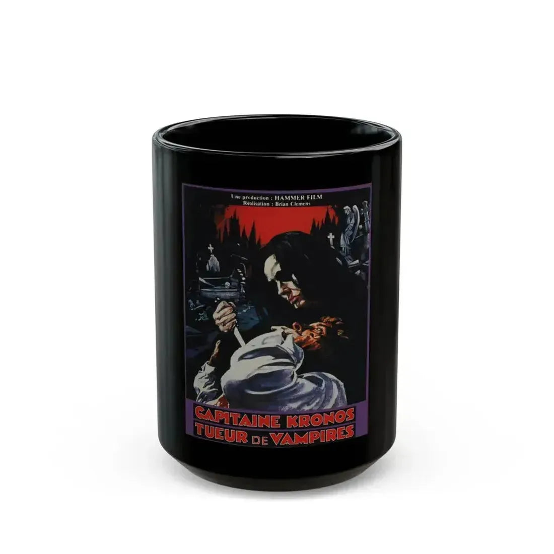 CAPTAIN KRONOS VAMPIRE HUNTER (FRENCH) 1974 Movie Poster - Black Coffee Mug 15oz - Go Mug Yourself