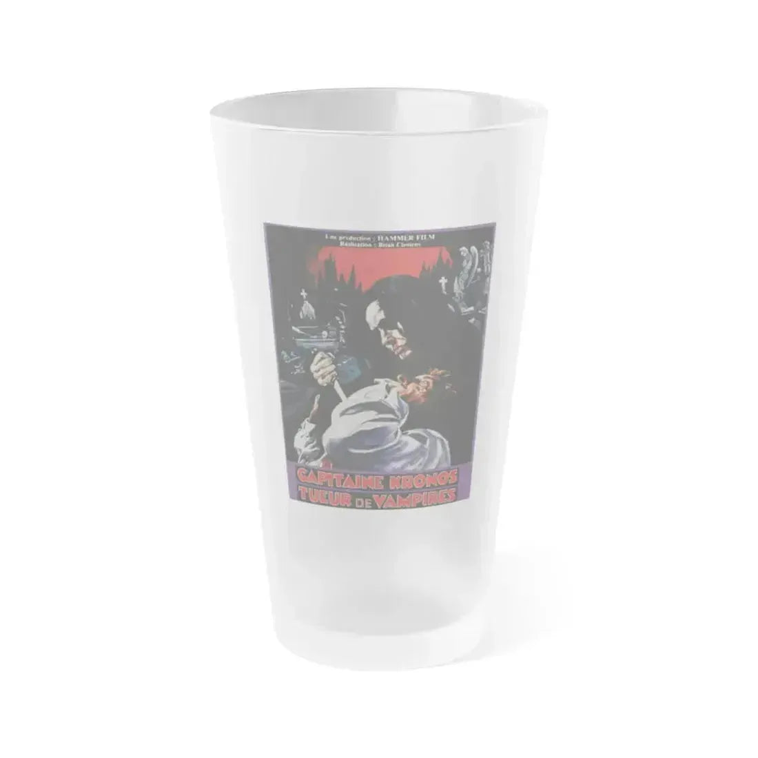 CAPTAIN KRONOS VAMPIRE HUNTER (FRENCH) 1974 Movie Poster - Frosted Pint Glass 16oz 16oz Frosted - Go Mug Yourself