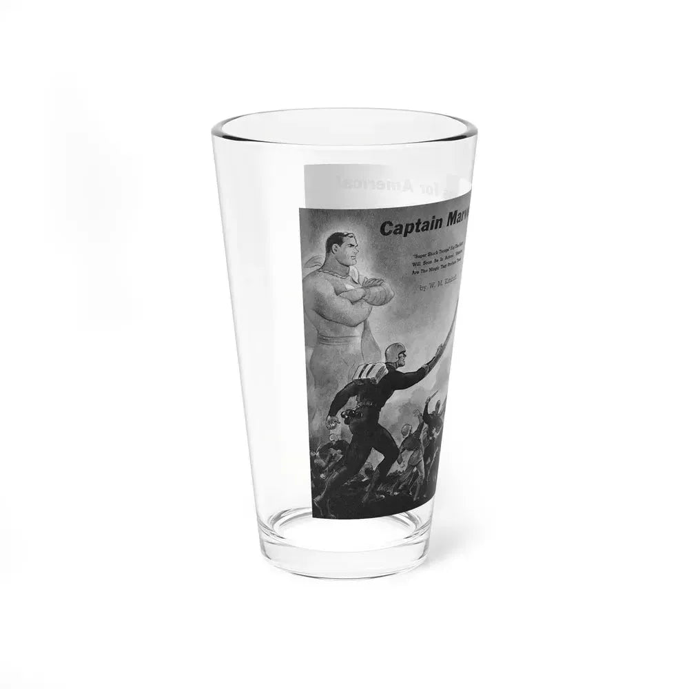 Captain Marvel Troops for America, Mechanix Illustrated, December 1941 (Magazine Illustration) Pint Glass 16oz - Go Mug Yourself