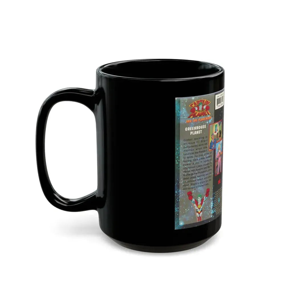 CAPTAIN PLANET AND THE PLANETEERS GREENHOUSE PLANET (VHS COVER) - Black Coffee Mug - Go Mug Yourself