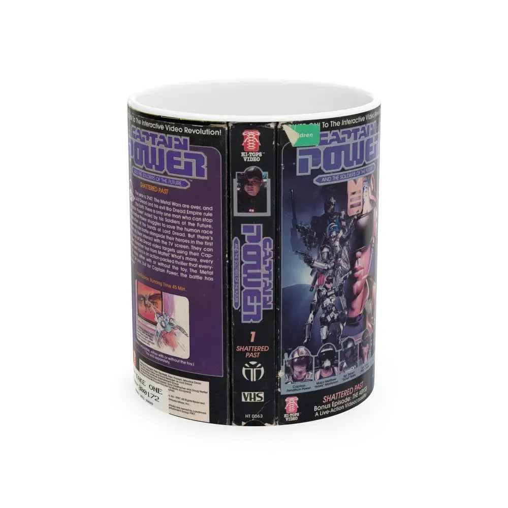 CAPTAIN POWER AND THE SOLDIERS OF THE FUTURE SHATTERED PAST (VHS COVER) - White Coffee Mug 11oz - Go Mug Yourself
