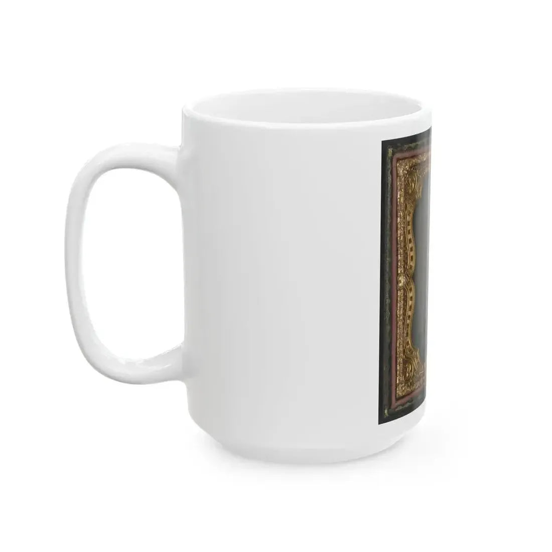 Captain William A. Hill Of Company D, 4th Virginia Cavalry Regiment, With Book On Lap (U.S. Civil War) White Coffee Mug - Go Mug Yourself