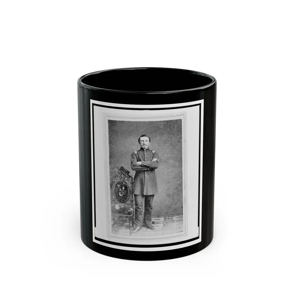 Captain William Borck, Union Officer In The 32nd Indiana Regiment, Full-Length Portrait, Standing, Facing Front (U.S. Civil War) Black Coffee Mug 11oz - Go Mug Yourself