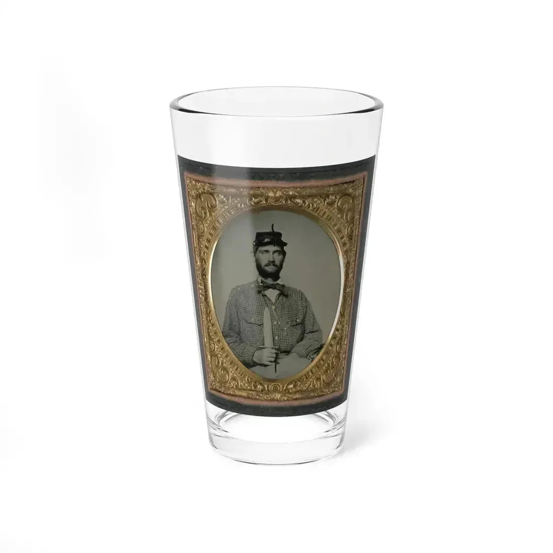 Captain William H. Powell Of Co. A, 33rd Virginia Infantry Regiment In Uniform With Bowie Knife (U.S. Civil War) Pint Glass 16oz 16oz - Go Mug Yourself