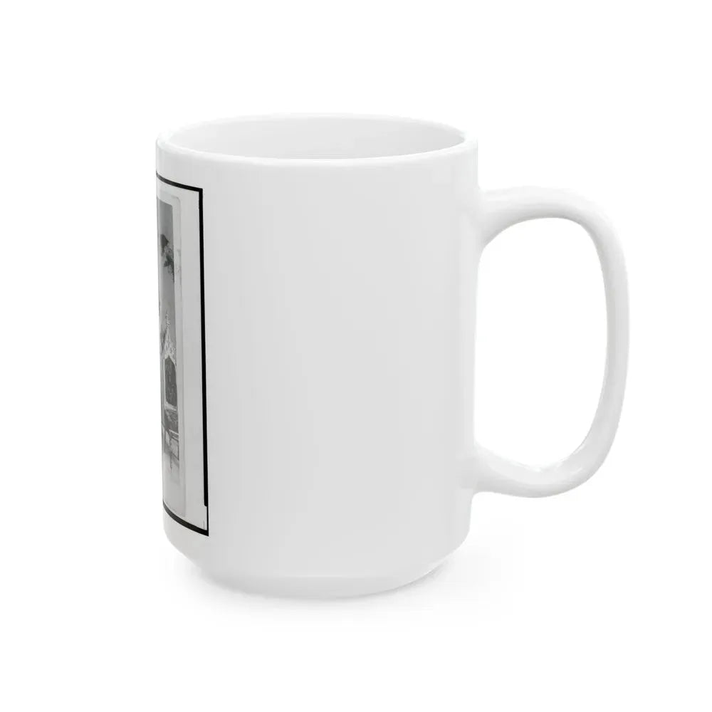 Captain William Urlan, Union Officer In The 32nd Indiana Regiment, Full-Length Portrait, Standing, Facing Front (U.S. Civil War) White Coffee Mug - Go Mug Yourself