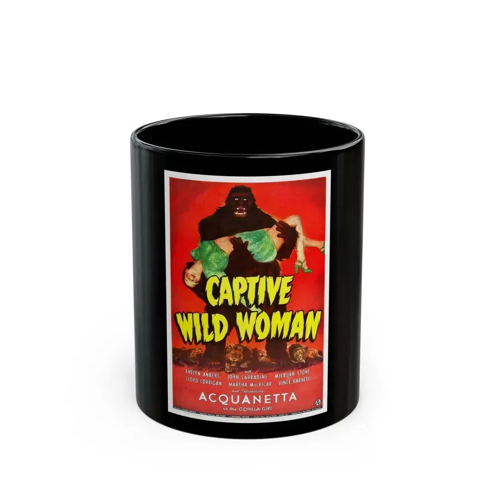 CAPTIVE WILD WOMAN 1943 Movie Poster - Black Coffee Mug 11oz - Go Mug Yourself