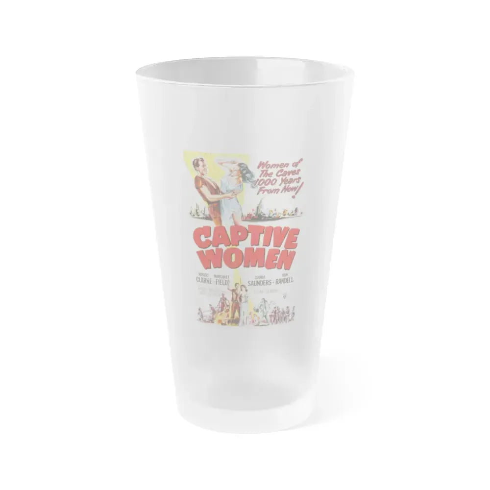 CAPTIVE WOMEN 1952 Movie Poster - Frosted Pint Glass 16oz 16oz Frosted - Go Mug Yourself