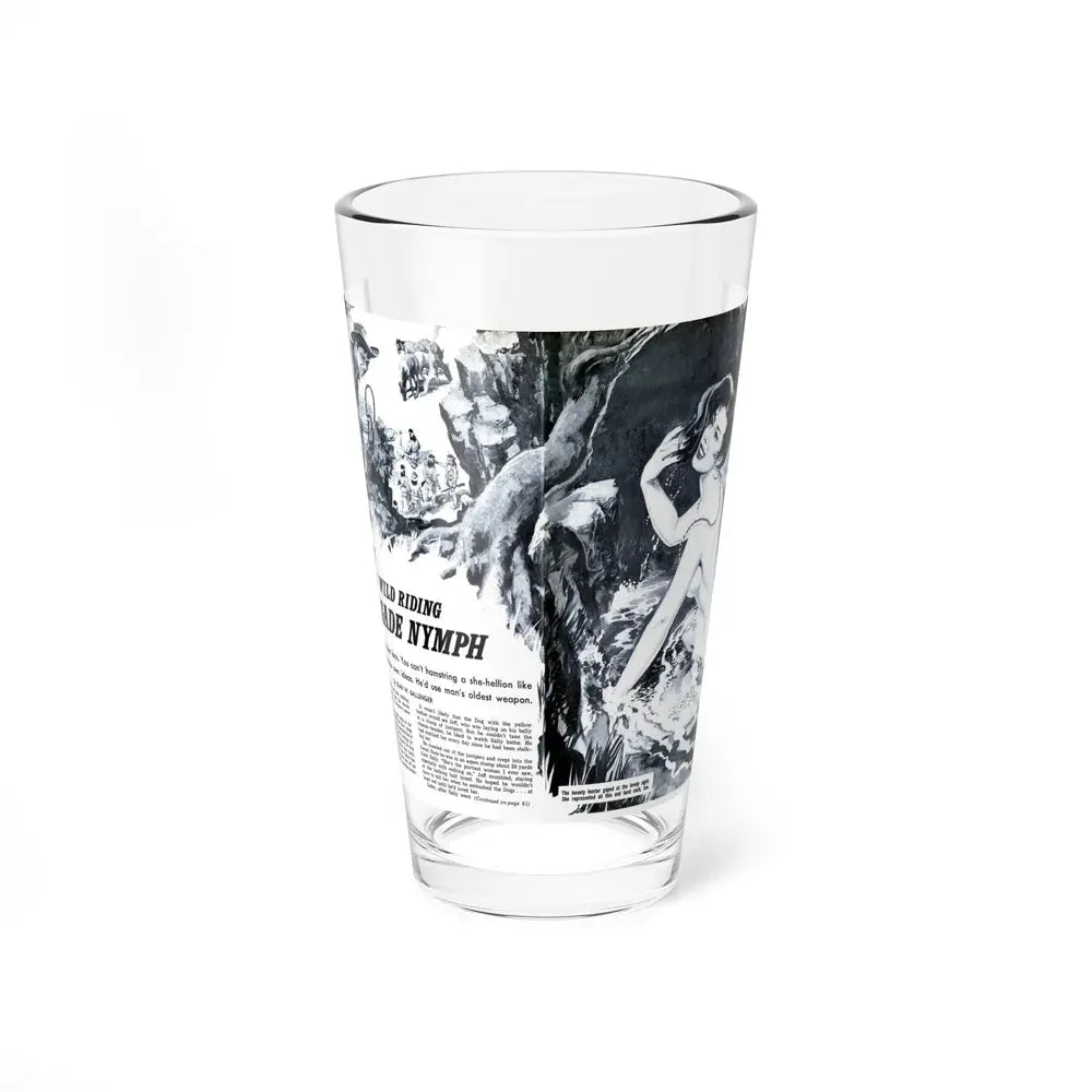 Capture The Wild Riding Renegade Nymph, Man's Book, April 1967 (Magazine Illustration) Pint Glass 16oz 16oz - Go Mug Yourself