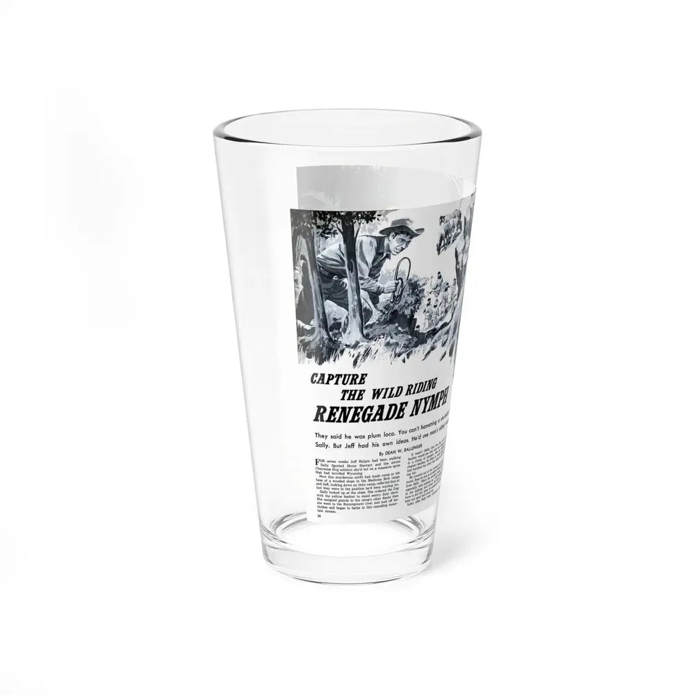 Capture The Wild Riding Renegade Nymph, Man's Book, April 1967 (Magazine Illustration) Pint Glass 16oz - Go Mug Yourself
