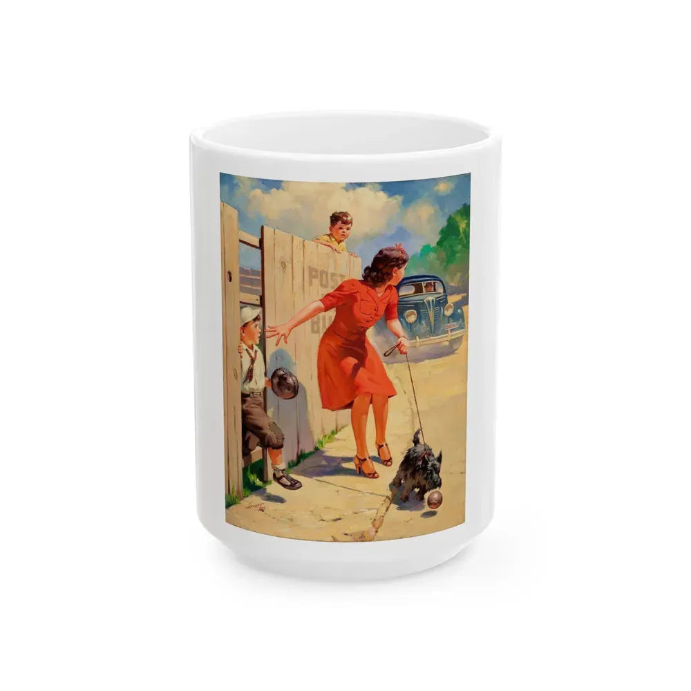 Car Approaching, 1939 - White Coffee Mug 15oz - Go Mug Yourself