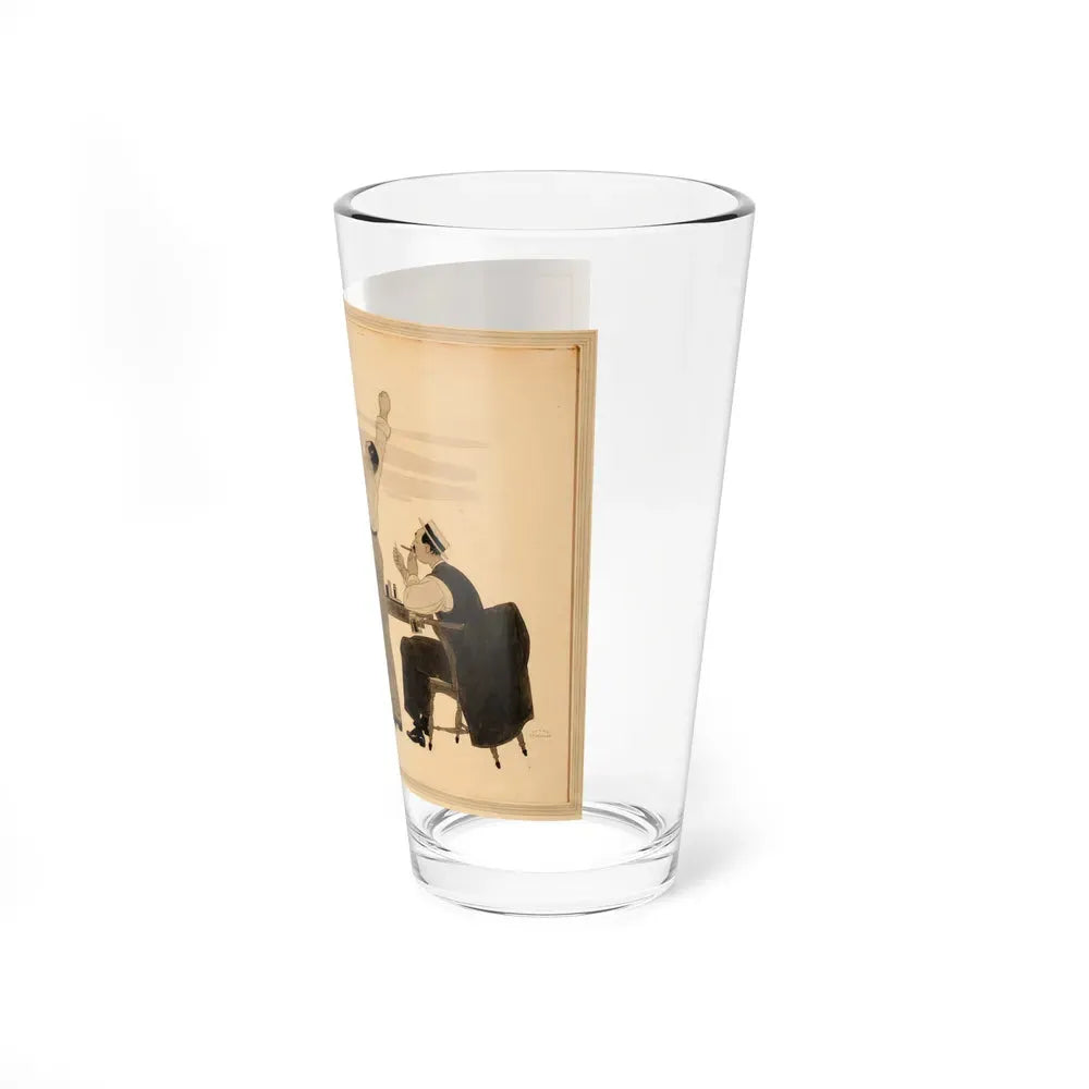 Card Game, Woman's Home Companion illustration (Magazine Illustration) Pint Glass 16oz - Go Mug Yourself