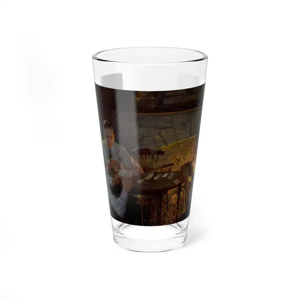 Card Players (Magazine Illustration) Pint Glass 16oz 16oz - Go Mug Yourself