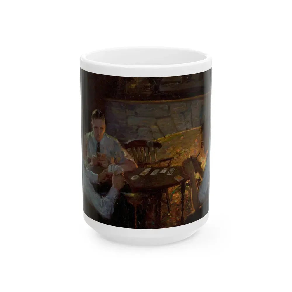 Card Players - White Coffee Mug 15oz - Go Mug Yourself