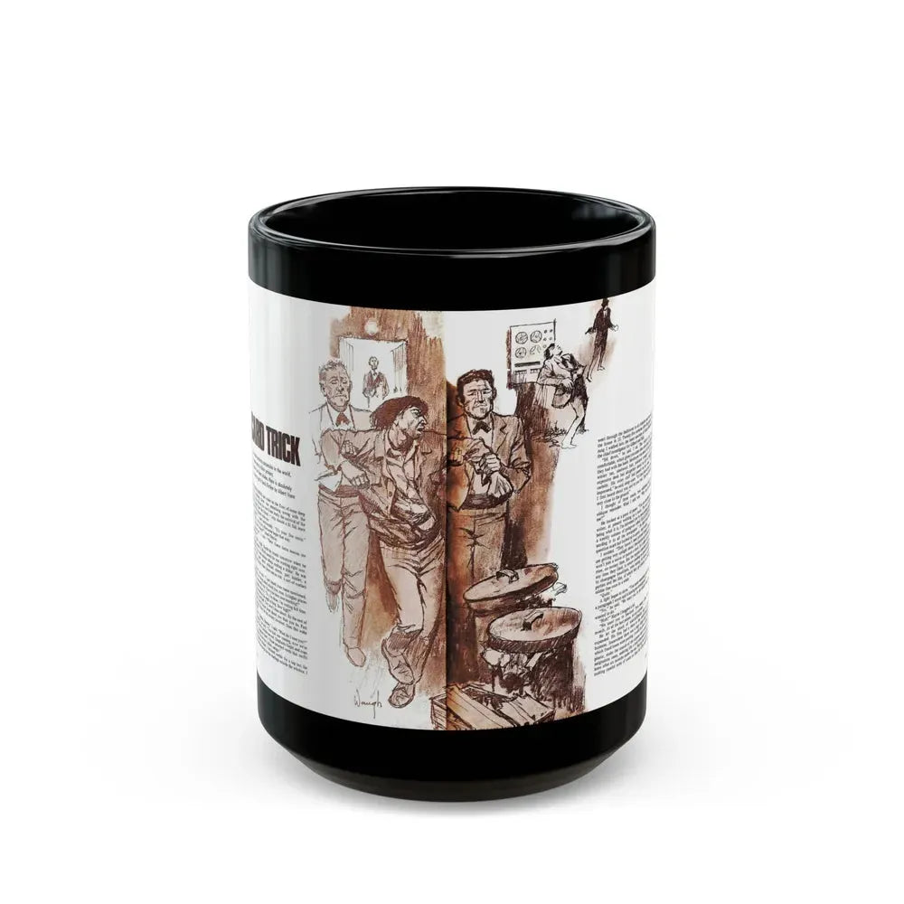 Card Trick, Man magazine, October 1971 - Black Coffee Mug 15oz - Go Mug Yourself