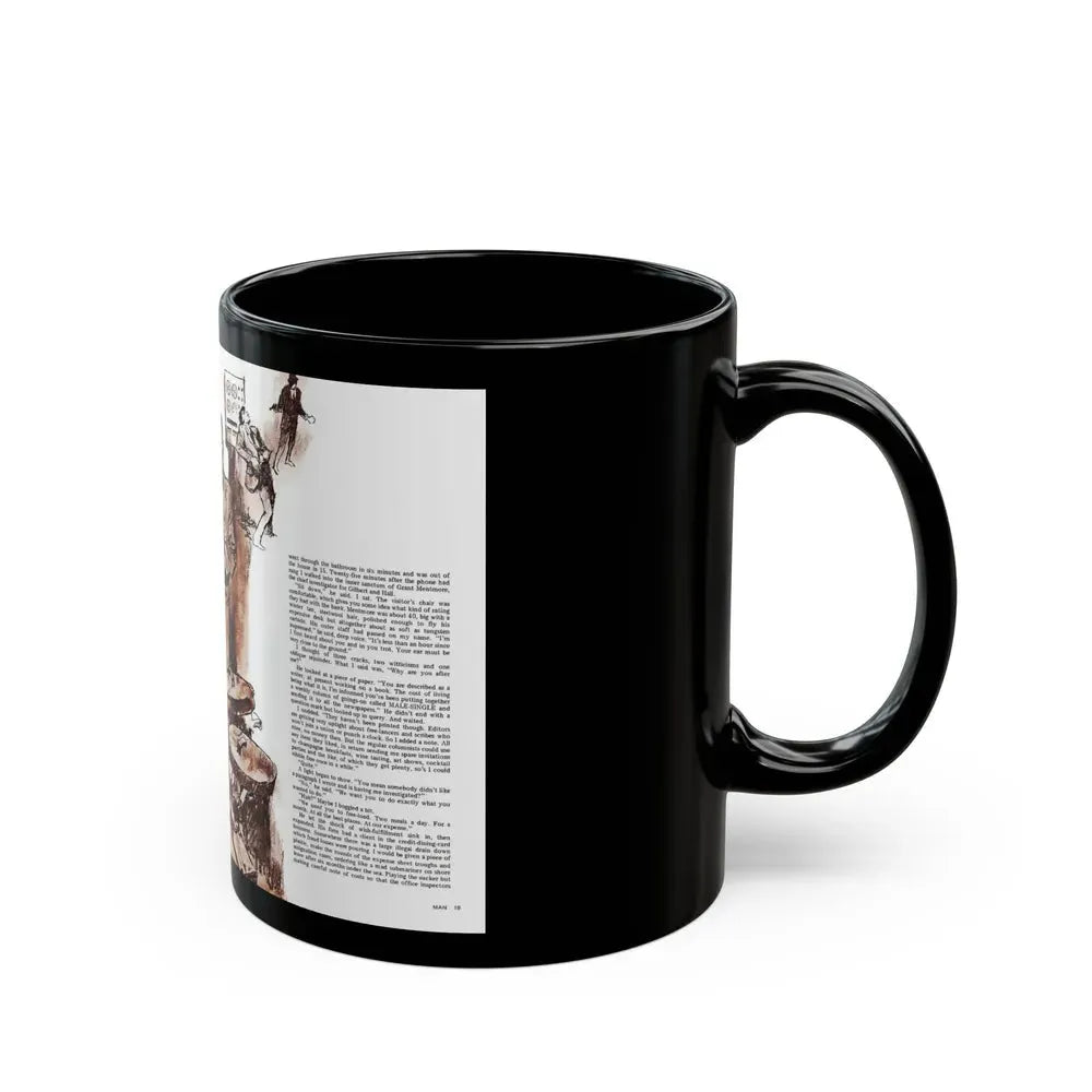 Card Trick, Man magazine, October 1971 - Black Coffee Mug - Go Mug Yourself