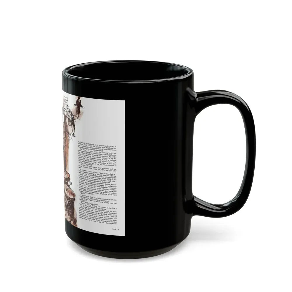 Card Trick, Man magazine, October 1971 - Black Coffee Mug - Go Mug Yourself
