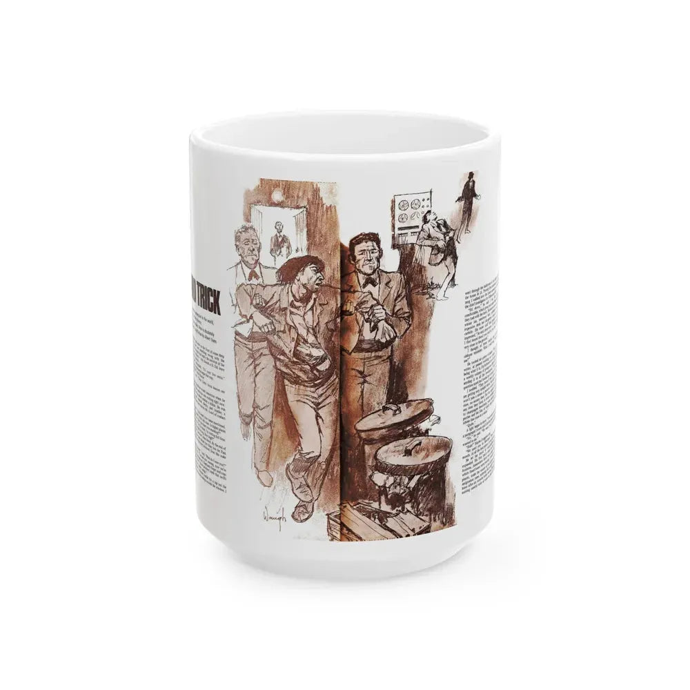Card Trick, Man magazine, October 1971 - White Coffee Mug 15oz - Go Mug Yourself